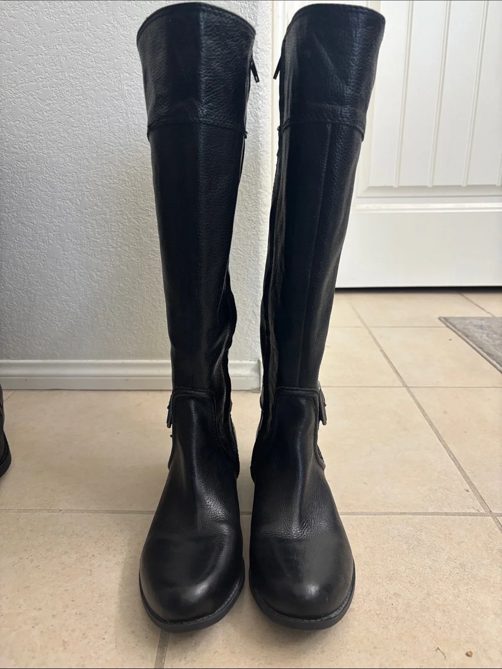 Gianni Bini Black Over-the-Knee Buckle Riding Boots